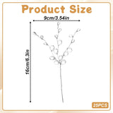 25 Pcs Acrylic Bead Drop Stems Flower Bouquet Clear Artifial Crystal Flora Branches Glitter Floral Acrylic Picks Arrangement Flower Stem Branch Beaded String Bridal Picks For Home Office D