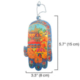 Hamsa Hand - A Jewish Jewelry For Mazal & Blessing Large Wood Painted Hamsajerusalem Oriental (Bundle)