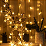 Globe String Lights Plug In, 10Ft 20 Led Globe Crystal Ball Warm White Fairy Lights For Birthday Holiday Christmas Weddi