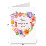 Current Paintbox Valentine Greeting Card - 8 Card Pack With White Envelopes, 4 Valentine Designs, Large 5" x 7" Cards with Sentiments