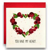 Handmade Love Greeting Card Heart Shaped Rose Quilling Design – Romantic Gift For Her Anniversary Birthday Valentine’S Day Special Occasion Keepsake