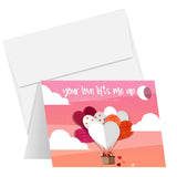 Your Love Lifts Me Up – Happy Valentine'S Day Greeting Cards And Envelopes, Beautiful And Romantic Valentines Love Hearts Greetings For Wife, Husband, Boyfriend, Girlfriend | 4.25 X 5.5 | 10 Per Pack