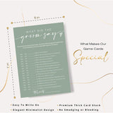 Bridal Shower Games Cards & What Did The Groom Say - 25 Guest Engagement Party Wedding Games - Minimalist Green Wedding Party Supplies - C12