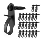 Light Hanger Hooks,Screw Hooks For Hanging Christmas Light,Light Wire And Led Fairy Led Light Clips,Stainless Steel,Black,40 Pack
