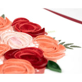 Handmade Quilled Valentine'S Day Bouquet Greeting Card – 6X6 Inch Blank Card With Envelope – Fair Trade Verified – Unique Paper Art Keepsake For A Loved One