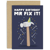 Old English Co. Fun Diy Hammer And Nails Card For Men - 'Mr Fix It' Carpentry Birthday Card For Him Male Card - Humorous Handyman Card - Husband, Son, Uncle, Brother, Dad | Blank Inside With Envelope