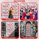 2 Pack Bloody Halloween Foil Fringe Curtains 6.6x3.3ft Scary Party Backdrop Decor