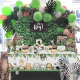 3PCS Jungle Safari Tablecloths (108"x54") for Zoo Birthday & Baby Shower Decor