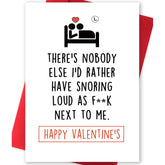 Humorous Valentine'S Day Card For Snoring Husband, Happy Vday Gifts Cards For Husband Wife Women Men, Snoring Loud Next To Me Bday Card