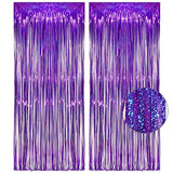 Purple Tinsel Foil Curtain Party Backdrop 1M x 2.5M Pack of 2
