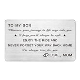 To My Son Gifts From Mom, Birthday Gifts For Son From Mom, Christmas Gift For Boys, Engraved Wallet Card