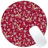 Merry Xmas Mouse Pad Santa Claus Round Mousepad With Non-Slip Rubber Base And Stitched Edge Mouse Mat For Wireless Computer Laptop Office Desk Accessories 8 X 8 Inches