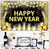 2026 Happy New Year Banner 71x43 Inch Backdrop for Party and Home Decor