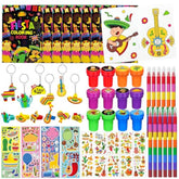 72 Pcs Mexican Fiesta Party Favors, Coloring Books & Crayons Set, Cinco De Mayo Pinata Goodie Bag Fillers, Day Of The Dead Craft Kit, Stickers, Tattoos For Taco Party & Holiday Celebrations