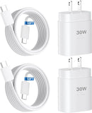 30W USB C Fast Wall Charger with 10FT USB C to USB C Cable for iPhone 17 16 15 iPad