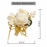 Champagne Rose Boutonniere For Men 8 Pcs-Groomsmen And Groom Boutonniere For Wedding, Prom And Anniversary,Formal Dinner Party & Ring Bearer Accessories(B)