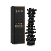 Spine Candle For Halloween Decor - Premium Unscented Soy Candle W/Cotton Wick For Clean Burn - Goth Room Decor Vertebra Candles For Parties Home Rituals Halloween Decorations Indoor - Black