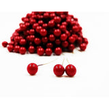 Artificial Holly Berries, 10 Mm Fake Berries Decor On Wire For Christmas Tree Decorations Flower Wreath Diy Craft Use 300 Pieces (Red)