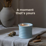 Sea Breeze And Cypress Balls Luxury Scented Candle - 8Oz Handmade Blue Ceramic Jar Candle, 50Hr Clean Burn, 100% Non Toxic Soy Wax, Aesthetic Home Decor Gift For Men And Women - Sandalwood & Oud