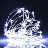 Battery Operated Dewdrop Fairy Lights 10FT 30 LED Cold White String Lights with Timer for Christmas Halloween Party Home Decor