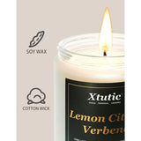 Scented Soy Candles, 7Oz In White Frosted Jar - 50-Hour Burn Time, Aromatherapy Candle For Home Decor, Cozy Gifts For Any Occasion,Ideal Gifts For Women(Lemon Citrus Verbena)