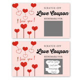 50 Pcs Valentine'S Day Scratch Off Cards 2X3.5Inch Love Coupons Scratch Off Notes Card For Husband, Wife, And Children