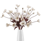 White Poppy Flowers Artificial 8Pcs Silk Poppies Flowers With Stems Silk Flower Arrangements For Wedding Table Centerpieces For Home Bridal Shower Party Decor (White)