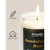 Scented Soy Candles, 7Oz In White Frosted Jar - 50-Hour Burn Time, Aromatherapy Candle For Home Decor, Cozy Gifts For Any Occasion,Ideal Gifts For Women(Sandalwood Rose)