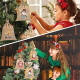 Christmas Small Burlap Bags With Drawstring, Burlap Gift Bags Christmas Linen Treat Sacks Gift Wrapping Bags Xmas Holiday Party Favors Bags(7X5 Inch, 24 Pcs)