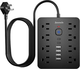 Surge Protector Power Strip 8 Outlets 6 USB Ports 2 USB C 6FT Flat Plug 14AWG ETL Listed