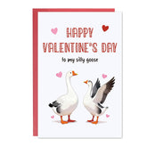 Valentines Day Cards For Him Or Her, Funny Valentines Days Card For Men, "Happy Valentine'S Day To My Silly Goose" Love Cards, Romantic Valentine'S Days Greeting Card, Valentine Gifts For Women