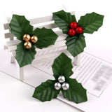20 Pcs Christmas Holly Berries Faux Berry Flowers With Leaves Xmas Berry Picks Christmas Wreath Branches Christmas Vase Fillers Red