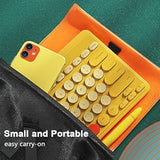 Keyboard And Mouse Combo,2.4G Wireless 79 Cute Round Keys Small Keyboards Silent And 1600 Dpi Optical Mice Set (Yellow)