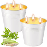 Citronella Candles Outdoor, 2 Pack 32Oz Citronella Candle Set, 3-Wick Metal Bucket, 100-Hour Burn Time Each, Soy Wax Large Outdoor Candles For Patio, Home, Indoor, Deck, Backyard & Camping