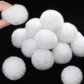 20 Pcs Christmas Yarn Pom Poms Balls For Diy Handmade Crafts Fuzzy Pompoms For Christmas Diy Hats Thanksgiving Party Holiday Hanging Home Decorations (White, 2 Inch)
