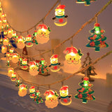 Christmas String Lights,20 Ft 40 Led Snowman Santa String Lights Xmas Tree Lights, Waterproof Fairy Christmas Lights,Bat