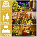 Christmas Tree Lights With Ring 16 Strings 400 Leds, Xmas String Lights With Timer 6.6Ft Easy To Install, Christmas Lights Fairy Tree Light 8 Mode For Xmas Fir Pine Party Decoration Warm White