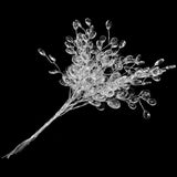 Artificial Flower Bouquet 50Pcs White Plastic Artificial Flower Stem With Crystal Acrylic Bead Drop For Wedding Party Home Decor 15Cm Crystal Bud Branches