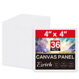 Mini Canvases For Painting, 4X4In Canvas In Bulk 36 Pack Small Canvas Panels Cotton Paint Canvas Primed Acid Free Blank Canvas Boards For Oil, Watercolor, Acrylic, Gouache & Tempera