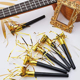 18pcs Black Gold Party Blowers Noisemakers for Christmas Birthday