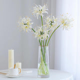 4Pcs Artificial White Spider Lily Flowers 26" Faux Lycoris Radiata Silk Equinox Flowers For Vase Bouquets Home Office Wedding Decor(White)
