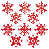 10Pcs Red Snowflake Felt Coasters Set Christmas Drink Coasters Cup Mat For Christmas Winter Party Decoration