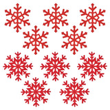 10Pcs Red Snowflake Felt Coasters Set Christmas Drink Coasters Cup Mat For Christmas Winter Party Decoration