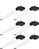 6 Pack 4FT Linkable LED Shop Lights 42W 4400LM 5000K Garage Utility Fixtures with Power Cord