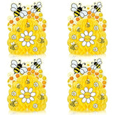 4Pcs World Bee Day Table Centerpiece Decor Yellow Honeycomb Bee Table