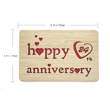 Wooden 24Th Anniversary Card,Handmade 24 Years Wedding Anniversary Greeting Cards,24Th Anniversary Card For Her,Him,Husband,Wife