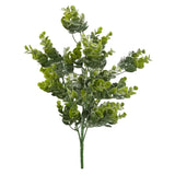 18" 5 Stems Artificial Frosted Eucalyptus Greenery Plant For Christmas Decorations Home Decor, Wedding Décor, Holiday Bush, Floral Arrangement, Cemetery Flowers, Wedding Décor, Green
