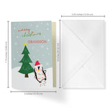 Christmas Card For Grandson Child | Penguin | Your Purchase Helps Animals In Need | 5”X7.5” | Single Christmas Card With Envelope | Female Owned Small Business | Usa | Xmasgrason1