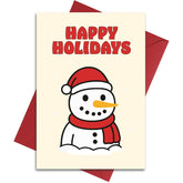 Snowman Christmas Card With Envelope - Merry Christmas Greeting Card For Husband, Wife, Him, Her, And Fiance - Xmas Cards 5X7.2 Inch