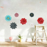 Ceramic Flower Wall Décor Artificial 3D Flower Wall Art For Living Room Home Hallway Bedroom Kitchen Farmhouse Bathroom Dining Room (3.93 Inch, Lotus - Grey)